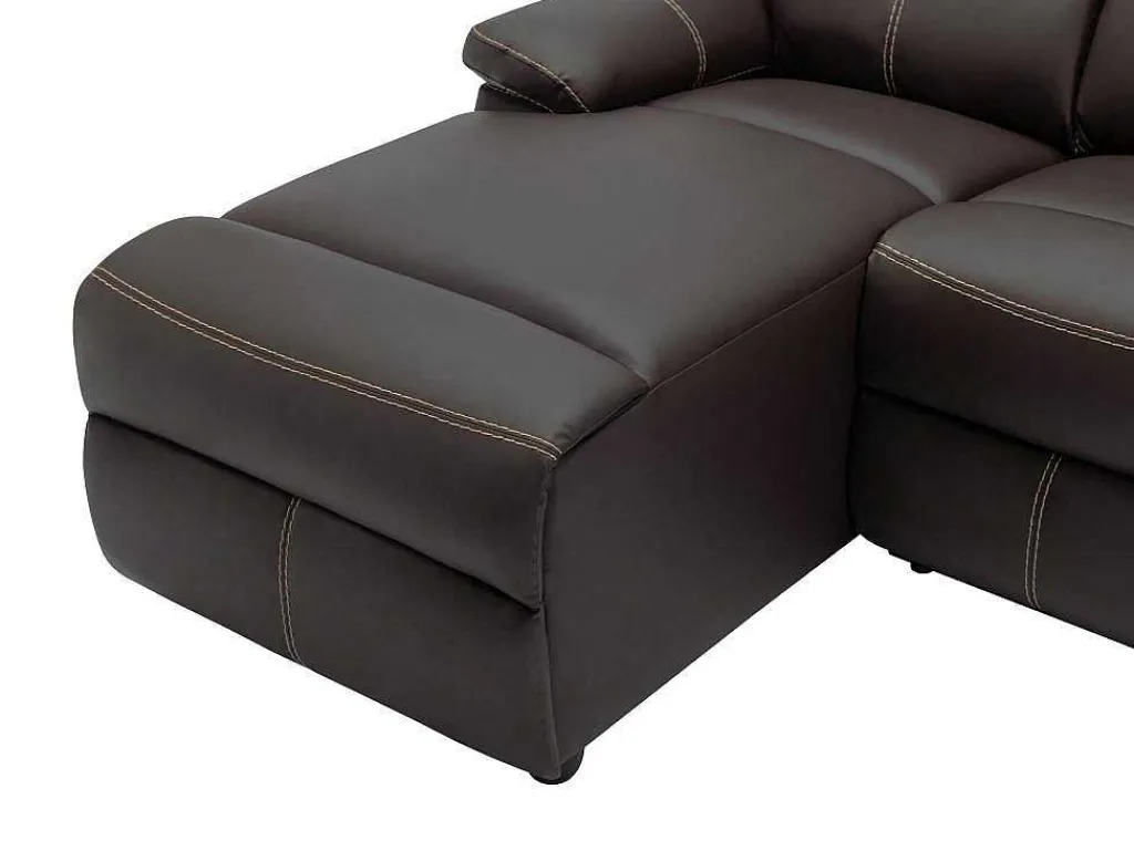 Relaxhoekbank Met Hoek Links Van Bruin Kunstleer Canby-Vente-unique Clearance