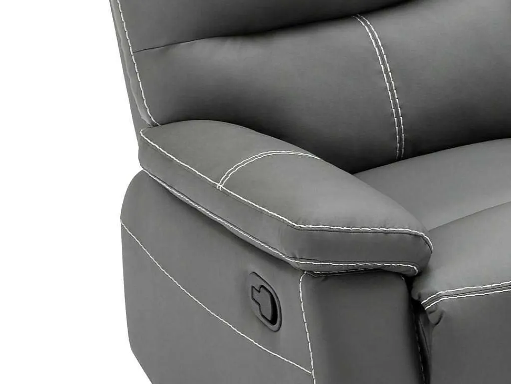 Relaxhoekbank Met Hoek Rechts Van Grijs Kunstleer Canby-Vente-unique Online