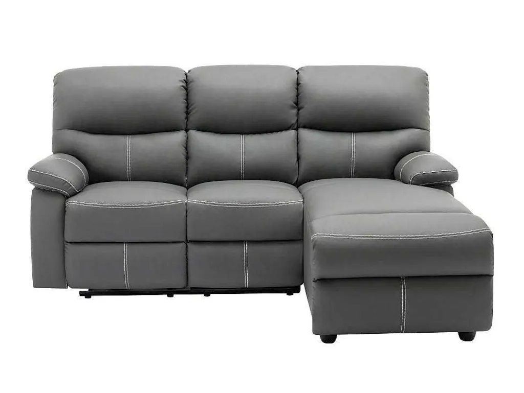 Relaxhoekbank Met Hoek Rechts Van Grijs Kunstleer Canby-Vente-unique Online