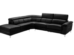 Relaxhoekbank Van Leer Sitia - Elektrisch - Zwart - Hoek Links-Vente-unique Hot