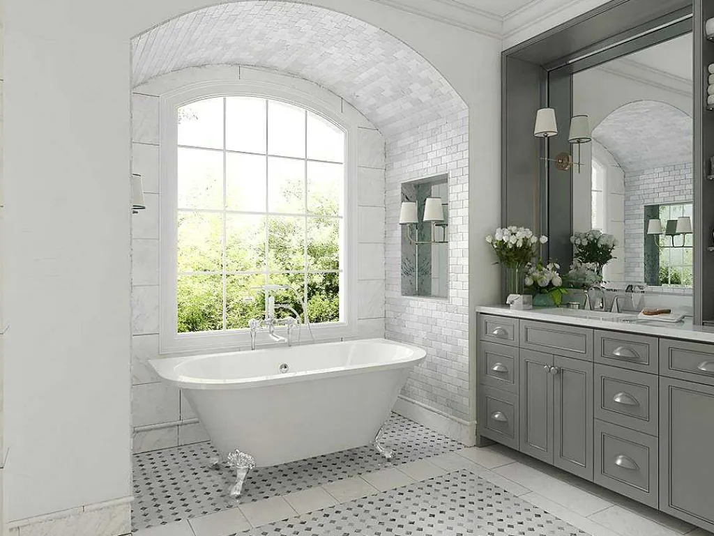 Retro Halflosstaand Bad Met Poten - 154 L - 150 X 74 X 61 Cm - Wit - Acryl - Sparus-Shower & Design New