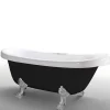 Retro Vrijstaand Bad 170 X 80 Cm Zwart Met Zilveren Pootjes Marigold Noir-ELITESHOPPING Discount