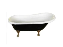 Retro Vrijstaand Bad 170 X 80 Cm Zwartgouden Pootjes + Mengkraan Marigold Noir-ELITESHOPPING Online