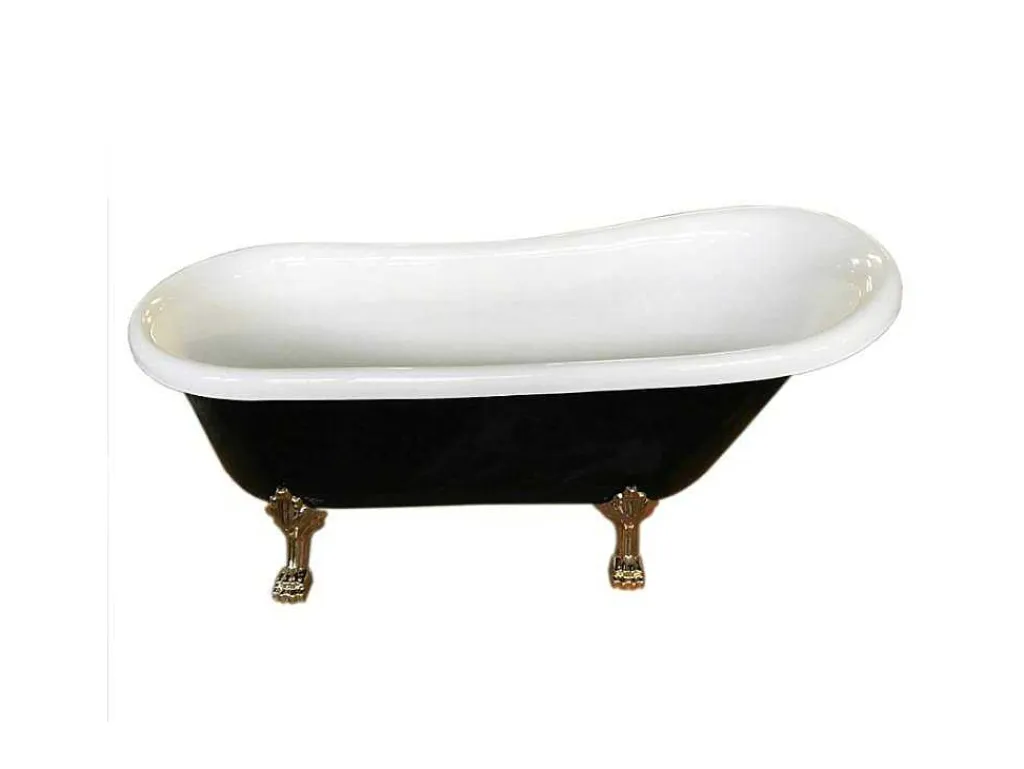 Retro Vrijstaand Bad 170 X 80 Cm Zwart Met Gouden Pootjes Marigold Noir-ELITESHOPPING Clearance