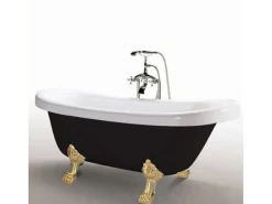 Retro Vrijstaand Bad 170 X 80 Cm Zwart Met Gouden Pootjes Marigold Noir-ELITESHOPPING Clearance