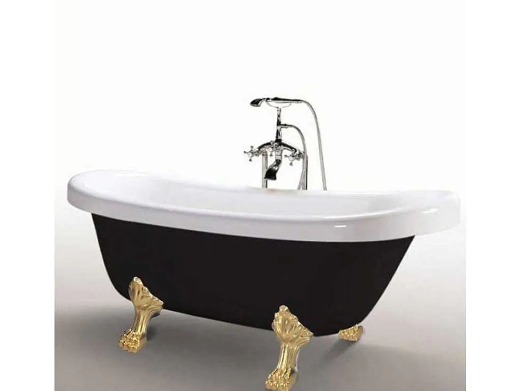 Retro Vrijstaand Bad 170 X 80 Cm Zwart Met Gouden Pootjes Marigold Noir-ELITESHOPPING Clearance