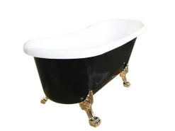 Retro Vrijstaand Bad 170 X 80 Cm Zwart Met Gouden Pootjes Marigold Noir-ELITESHOPPING Clearance