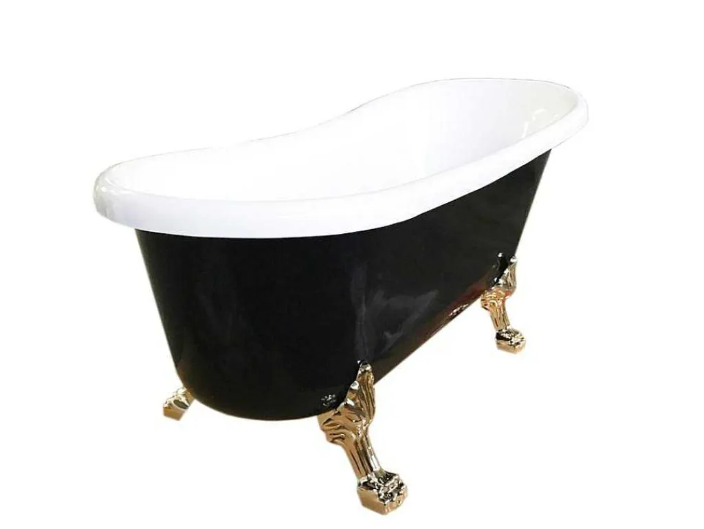 Retro Vrijstaand Bad 170 X 80 Cm Zwart Met Gouden Pootjes Marigold Noir-ELITESHOPPING Clearance