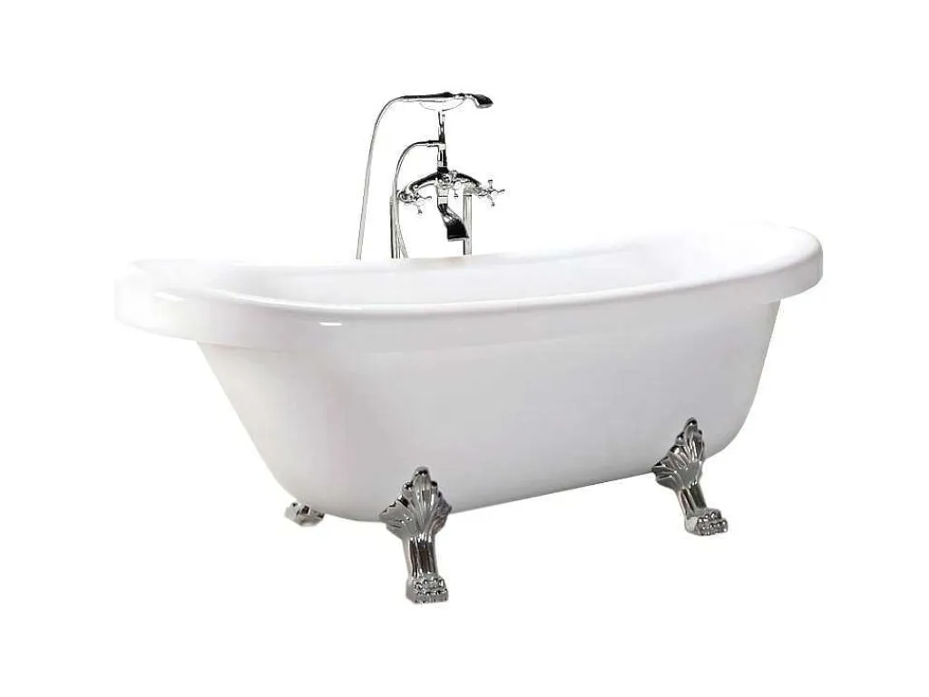 Retro Vrijstaand Bad 170 X 80 Cm Met Zilveren Poten + Mengkraan Marigold-ELITESHOPPING Clearance