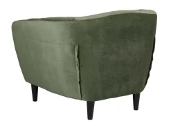 Rita Fauteuil Bosgroen, Rubberhout Zwart.-Vente-unique Discount