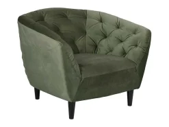 Rita Fauteuil Bosgroen, Rubberhout Zwart.-Vente-unique Discount