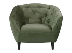 Rita Fauteuil Bosgroen, Rubberhout Zwart.-Vente-unique Discount