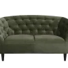 Rita 2-Zitsbank Bosgroen, Rubberhout Zwart.-Vente-unique Clearance