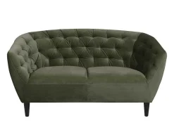 Rita 2-Zitsbank Bosgroen, Rubberhout Zwart.-Vente-unique Clearance