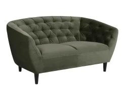 Rita 2-Zitsbank Bosgroen, Rubberhout Zwart.-Vente-unique Clearance
