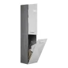 Riva Badkamerkast Wandophanging, 1 Deur, 1 Klepdeur, Wit Hoogglans, Grijs.-Trendteam Hot