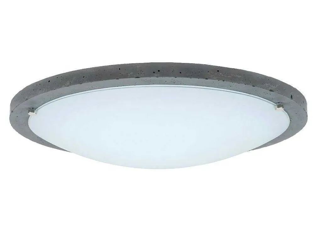 Rocky Plafondlamp, Cement, Chroom, 45X45X10 Cm,-EPIKASA Best
