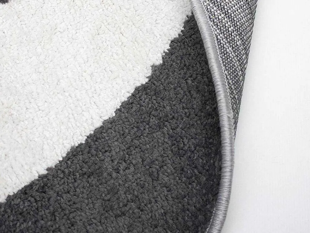 Rond Designtapijt Met Geometrische Motieven Alborg - D. 160 Cm - Grijs En Oker-OZAIA Online