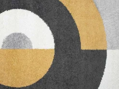 Rond Designtapijt Met Geometrische Motieven Alborg - D. 160 Cm - Grijs En Oker-OZAIA Online