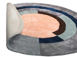 Rond Tapijt Van Getuft Viscose Met Geometrisch Patroon Janjivy - 4000 G/M - D120 Cm-OZAIA
