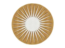 Rond Tapijt Zon Met Relief - D200 Cm - Mosterdgeel En Wit - Luminio-OZAIA Sale