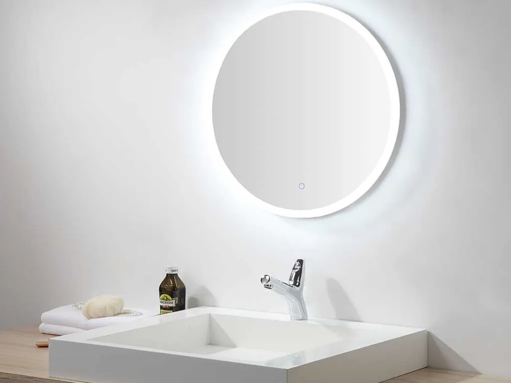 Ronde Badkamerspiegel Met Led-Verlichting Daniela - L60 X H 60 Cm-OZAIA Best