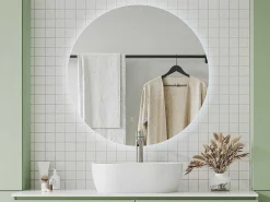 Ronde Badkamerspiegel Zonder Kader Anticondens Met Ledverlichting Diameter 90 Cm Romula-OZAIA Outlet