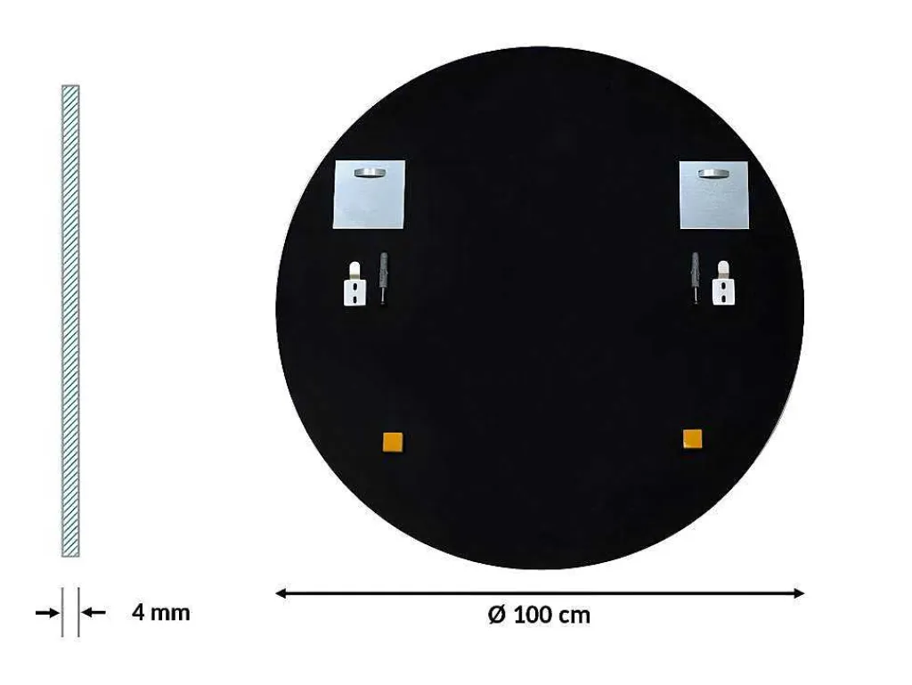 Ronde Glamour Badspiegel Klaar Om Te Monteren O100-Vente-unique Sale