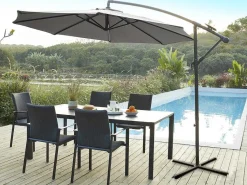Ronde Hangparasol - Grijs - Staal - Ledverlichting - Diameter: 2,93 M - Pocota-MYLIA Discount