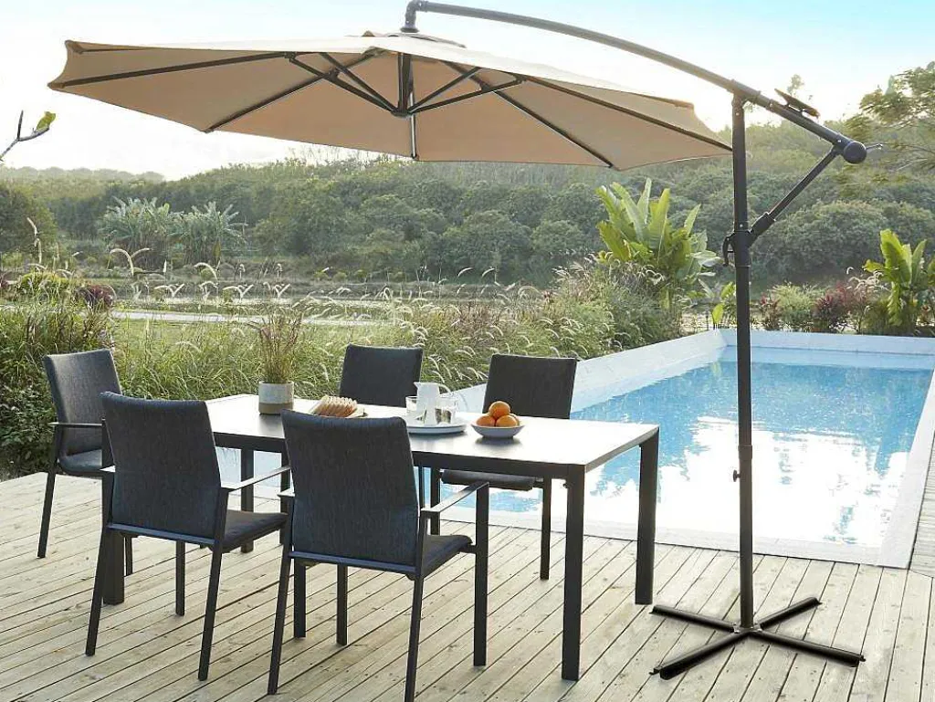 Ronde Hangparasol - Taupe - Staal - Ledverlichting - Diameter: 2,93 M - Pocota-MYLIA Sale
