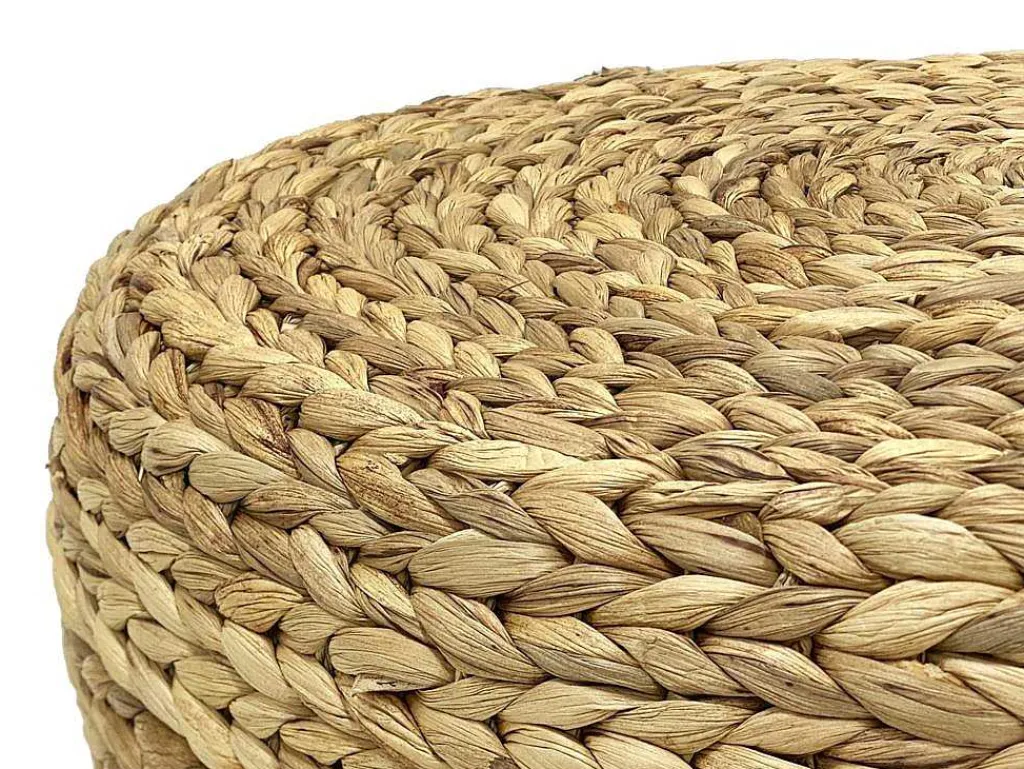 Ronde Poef In Licht, Natuurlijk Rotan Meviso-Vente-unique Discount