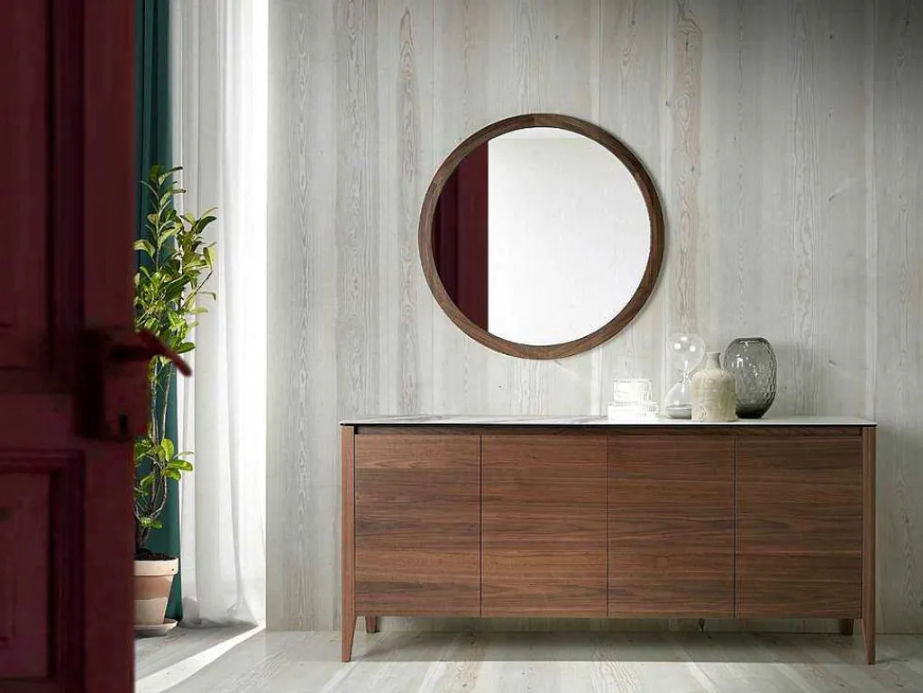 Ronde Spiegel Walnoot 3084-Angel Cerda Outlet