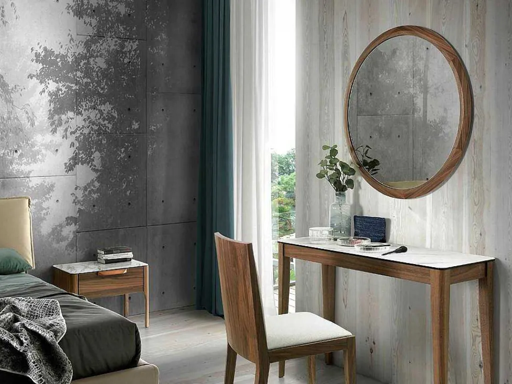 Ronde Spiegel Walnoot 3084-Angel Cerda Outlet