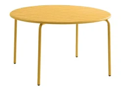 Ronde Tuintafel D110 Cm Van Metaal - Mosterdgeel - Mirmande Van-MYLIA