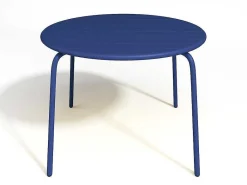Ronde Tuintafel Mirmande - Metaal - D. 110 Cm - Donkerblauw-MYLIA Outlet