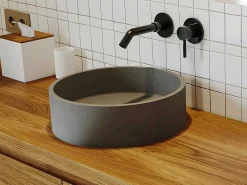 Ronde Wastafel Om Te Plaatsen Van Beton - 39 Cm - Dukat-Shower & Design Clearance