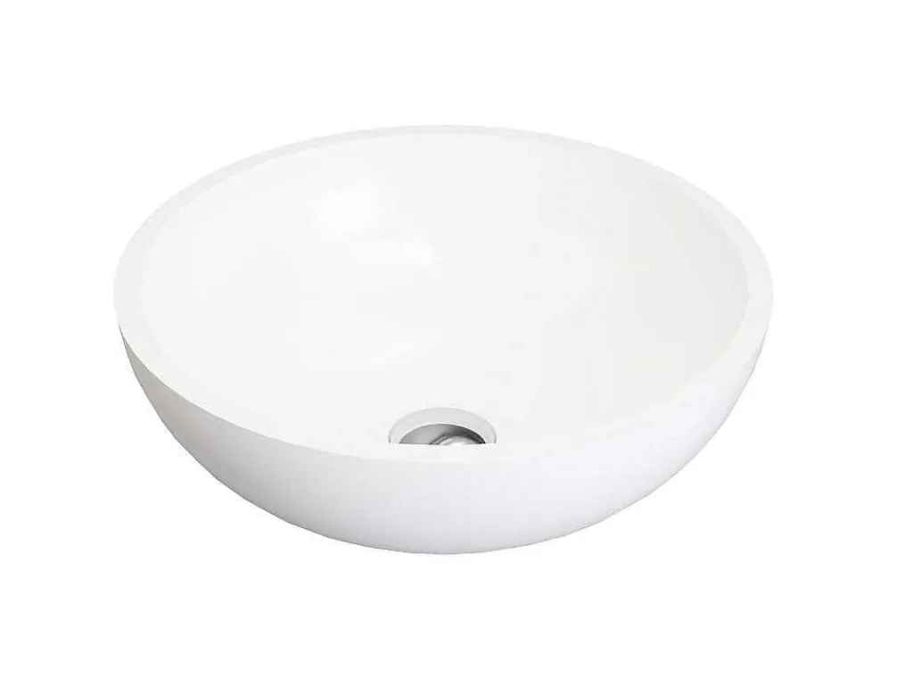 Ronde Wastafel Van Solid Surface - 40 Cm - Wit - Imja-Shower & Design Online