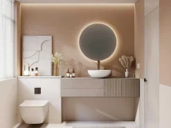 Ronde Wastafel Van Solid Surface - 40 Cm - Wit - Imja-Shower & Design Online