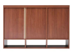 Rotan Opbergmeubel - 3 Gebogen Rotan Deuren En 4 Open Opbergruimtes - Bruin-ModernLuxe Hot