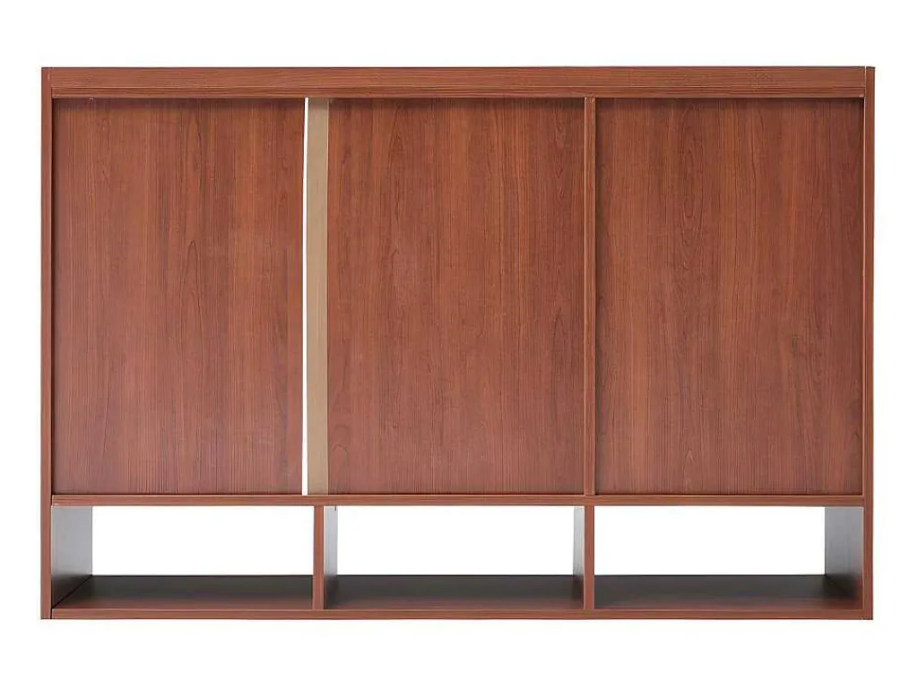 Rotan Opbergmeubel - 3 Gebogen Rotan Deuren En 4 Open Opbergruimtes - Bruin-ModernLuxe Hot