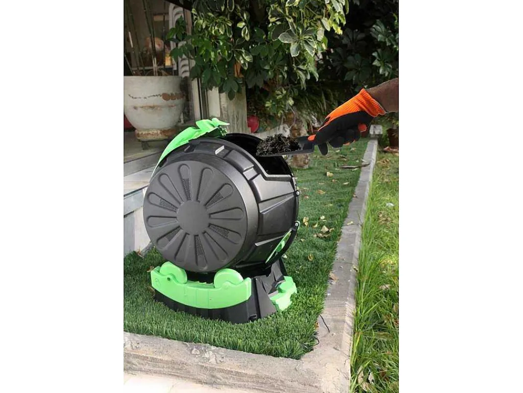 Roterende Compostbak Van 50 Liter Met Opvangbak - L49 X B44 X H57 - Recycool-Vente-unique Best