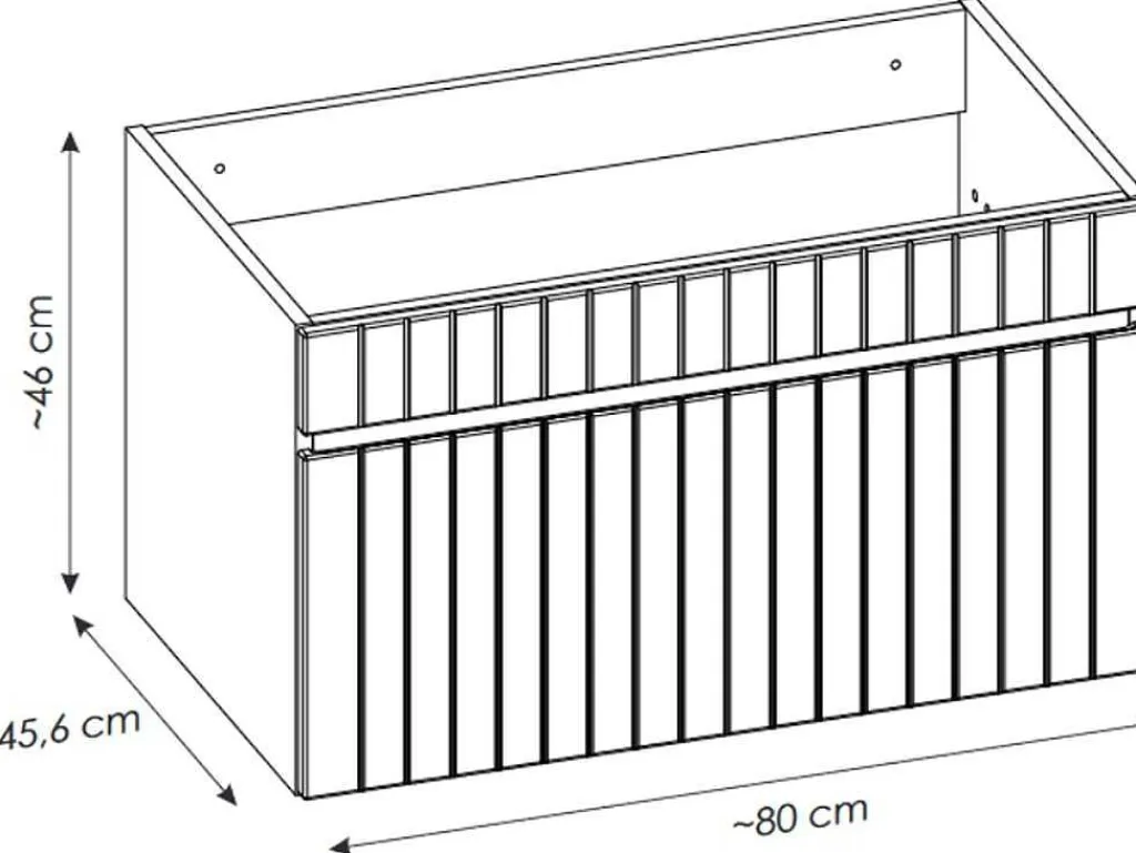 Roze Gestreept Hangmeubel Voor Badkamer Met Wastafel Om Erop Te Plaatsen - 80 Cm - Satara-Vente-unique Online