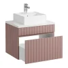 Roze Gestreept Hangmeubel Voor Badkamer Met Wastafel Om Erop Te Plaatsen - 60 Cm - Satara-Vente-unique New