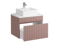 Roze Gestreept Hangmeubel Voor Badkamer Met Wastafel Om Erop Te Plaatsen - 60 Cm - Satara-Vente-unique New