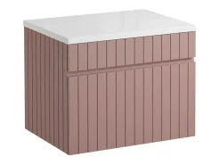 Roze Gestreept Hangmeubel Voor Badkamer Met Wastafel Om Erop Te Plaatsen - 60 Cm - Satara-Vente-unique New