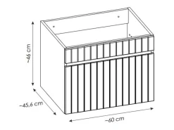 Roze Gestreept Hangmeubel Voor Badkamer Met Wastafel Om Erop Te Plaatsen - 60 Cm - Satara-Vente-unique New