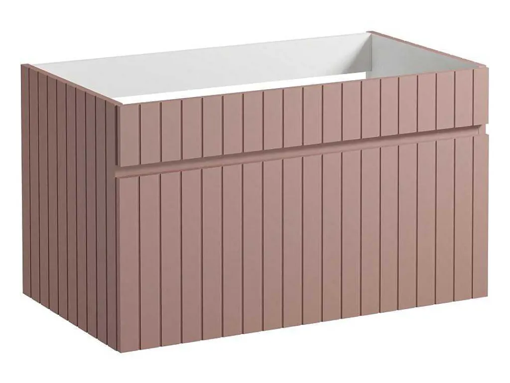 Roze Gestreept Hangmeubel Voor Badkamer Met Inbouwwastafel - 80 Cm - Satara-Vente-unique Clearance