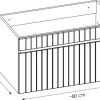 Roze Hangmeubel Met Strepen Voor Onder Wastafel Met Plank - 80 Cm - Satara-Vente-unique New