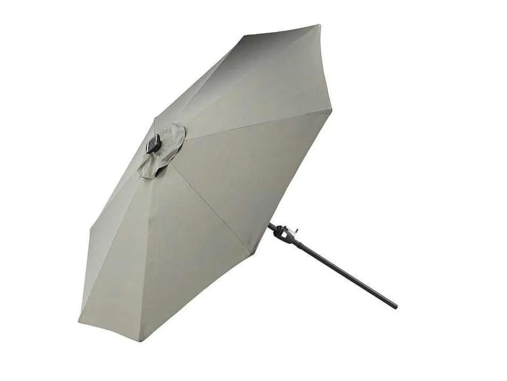 Sabal Parasol Met Kantelfunctie En Led-Verlichting Grijs.-Vente-unique
