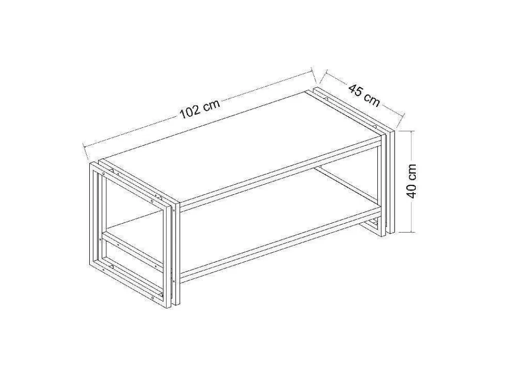 Salontafel Carmela, Walnoten, 102X45X40 Cm,-EPIKASA Clearance
